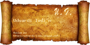 Udvardi Iván névjegykártya