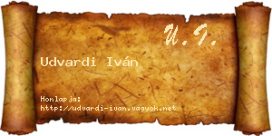 Udvardi Iván névjegykártya
