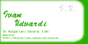ivan udvardi business card